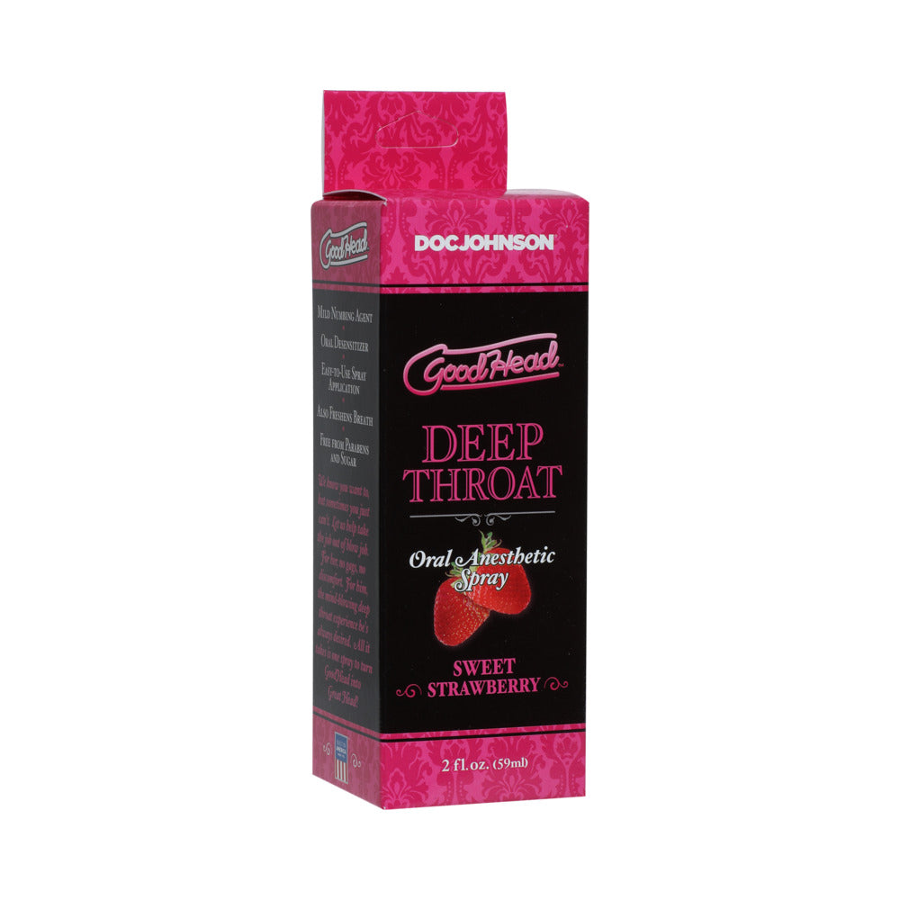 GoodHead Deep Throat Spray Sweet Strawberry 2oz by Doc Johnson - flavored throat desensitizer