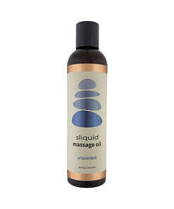 Sliquid Unscented Massage Oil 8.5 oz bottle of natural nut and seed oil blend for a smooth