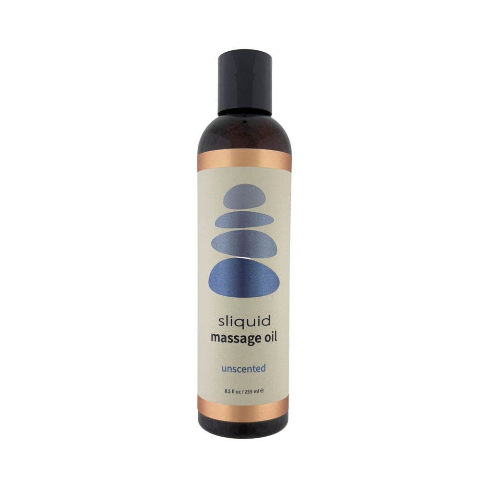 Sliquid Unscented Massage Oil 8.5 oz bottle of natural nut and seed oil blend for a smooth