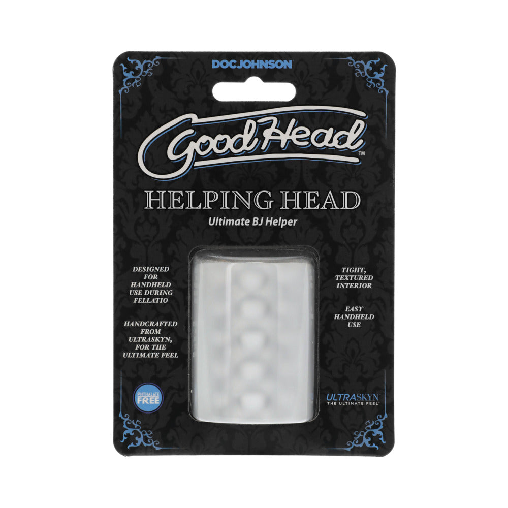 Doc Johnson GoodHead Helping Head Clear penis masturbator sleeve for manual and oral stimulation