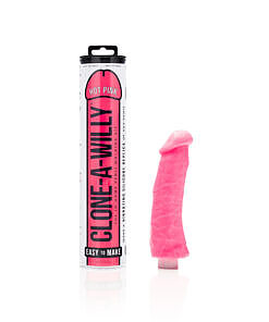 Clone-A-Willy DIY Vibrating Dildo Kit Hot Pink showing the pink molding tube