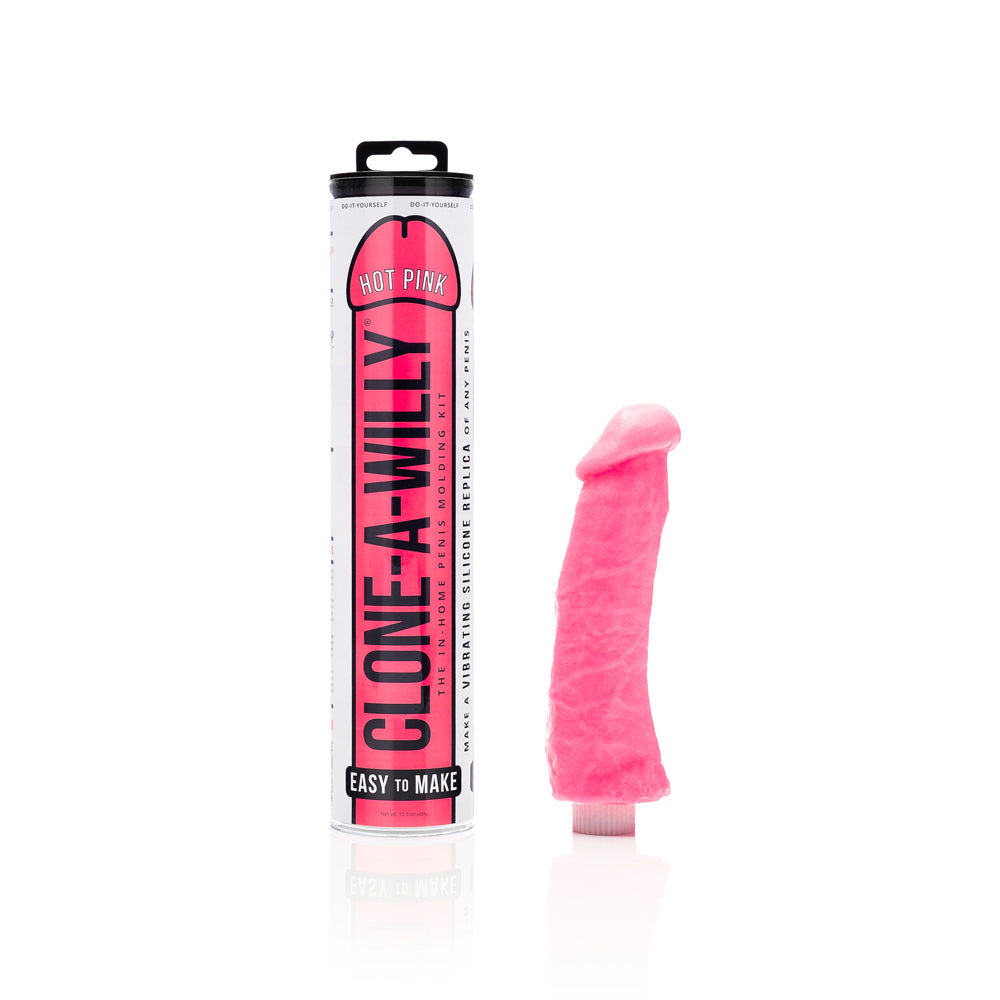 Clone-A-Willy DIY Vibrating Dildo Kit Hot Pink showing the pink molding tube