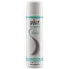 Pjur Woman Nude Waterbased Lube 100ml bottle with clear liquid and white label on a soft surface.