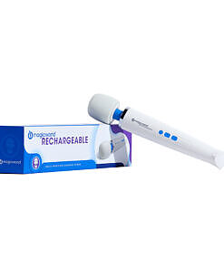Magic Wand Rechargeable HV-270 Massager with silicone head and flexible neck on white background
