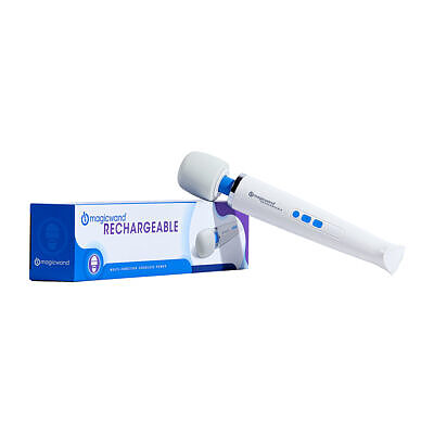 Magic Wand Rechargeable HV-270 Massager with silicone head and flexible neck on white background