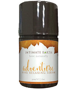 Intimate Earth Adventure Anal Gel 30 ml bottle with spicy orange scent and organic extracts for anal relaxation