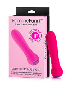 FemmeFunn Ultra Bullet rechargeable bullet vibrator in pink silicone