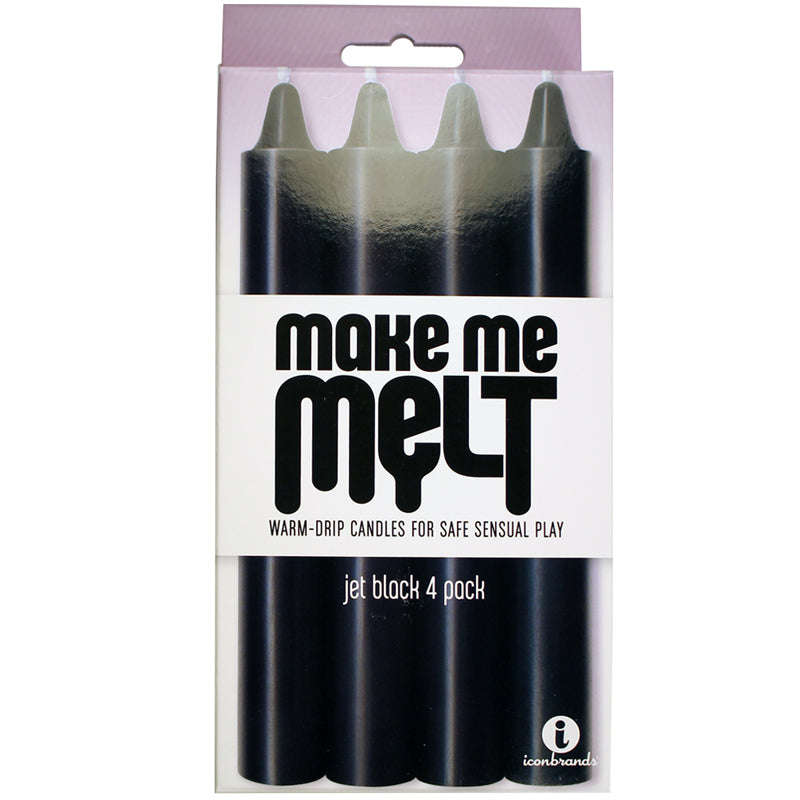 Jet black sensual warm-drip candles