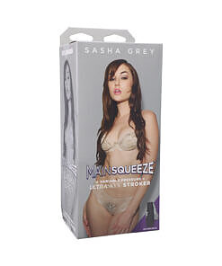 Doc Johnson Main Squeeze Sasha Grey Pussy Ultraskyn masturbator with squeeze grip and adjustable suction base
