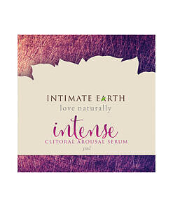 Intimate Earth Intense Clitoral Pleasure 3 ml/0.10 oz foil packet on white background