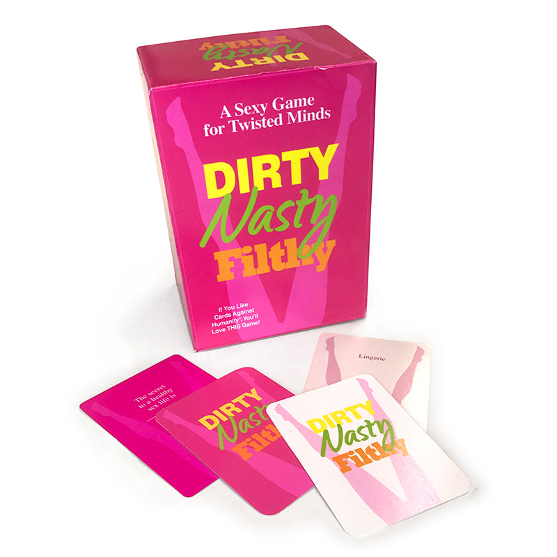 Dirty Nasty Filthy Card Game box with colorful