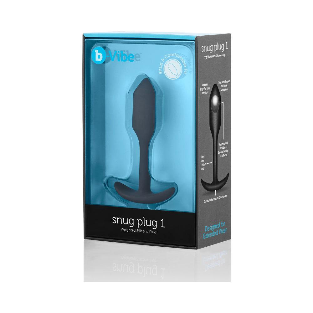 b-Vibe Snug Plug 1 Weighted Silicone Anal Plug in Black