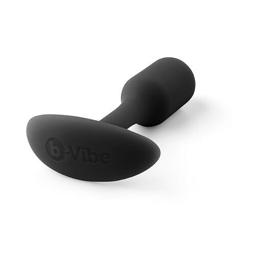 b-Vibe Snug Plug 1 Weighted Silicone Anal Plug Black - Image 5