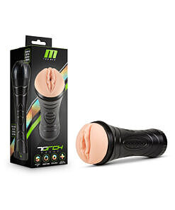 M for Men Torch Pussy Vagina Stroker Beige by Blush with diamond grip canister and ribbed X5 sleeve