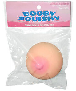 Boobie Squishy Toy from Kheper Games featuring a pink nipple