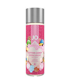 JO Candy Shop Cotton Candy Flavored Water-Based Lubricant 2 oz bottle with pink and blue spun-sugar design label