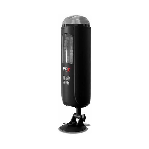 PDX Elite Ultimate Milker Gyrating Suction Stroker With Audio and Suction Cup Clear/Black - Image 4