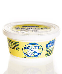 Boy Butter 4oz Tub with screw-top lid on a white background