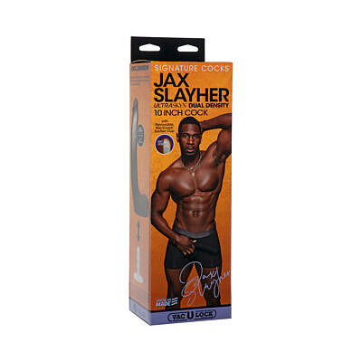 Jax Slayher 10 Inch ULTRASKYN Cock by Doc Johnson in Chocolate with Vac-U-Lock suction cup