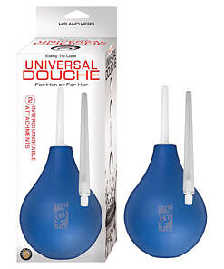 Universal Douche Blue by Nasstoys - body-safe silicone anal douche with 2 interchangeable attachments
