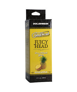 GoodHead Juicy Head Dry Mouth Spray Pineapple 2 fl oz bottle with tropical fruit label and fine mist sprayer.