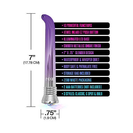 Nixie Waterproof 10-Function G-Spot Vibe - Purple Ombre Glow - Image 4