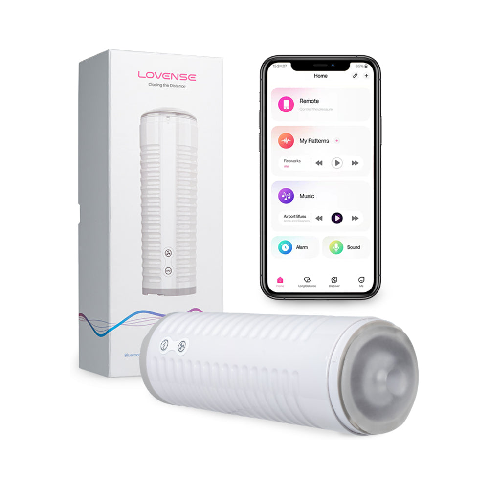 Lovense Max 2 Bluetooth app-controlled masturbator with neutral sleeve