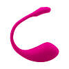 Lovense Lush 2 pink Bluetooth egg vibrator on a white surface with charging case and USB cable.