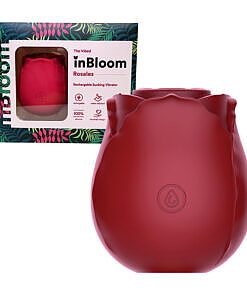 inBloom Rosales Sucking Vibrator rose-shaped silicone air pulsation toy by TheVibed