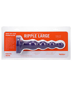 Tantus Ripple Large Beaded Anal Plug in amethyst purple silicone