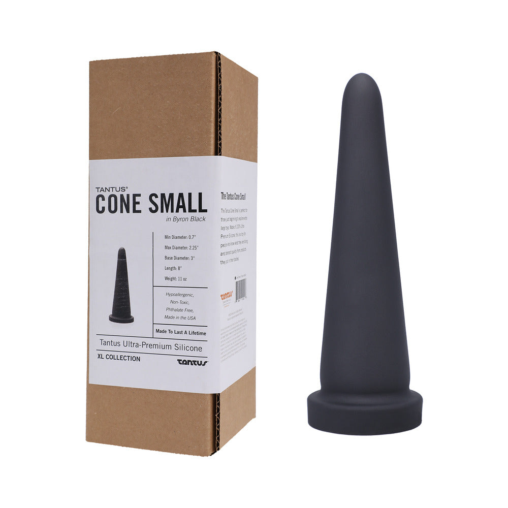Tantus Cone Small anal dildo in Onyx black silicone