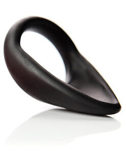 Tantus Cock Sling Teardrop 1.75 in. Onyx on white background