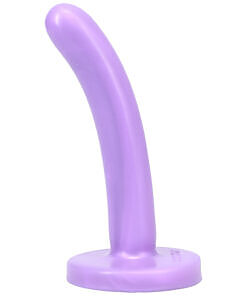 Tantus Silk Small Dildo Lavender in soft grey purple against a clean white background