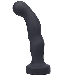 Tantus P-Spot Vibrating Dildo Onyx - curved vibrating prostate dildo in ultra-premium silicone