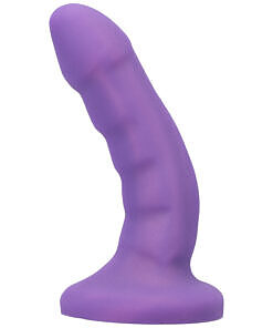 Tantus Curve G-Spot Dildo in Amethyst - stepped ridge design