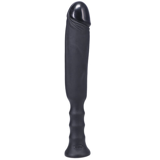 black silicone with sculpted finger grooves