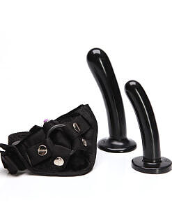 Tantus Bend Over Intermediate strap-on harness kit with onyx harness