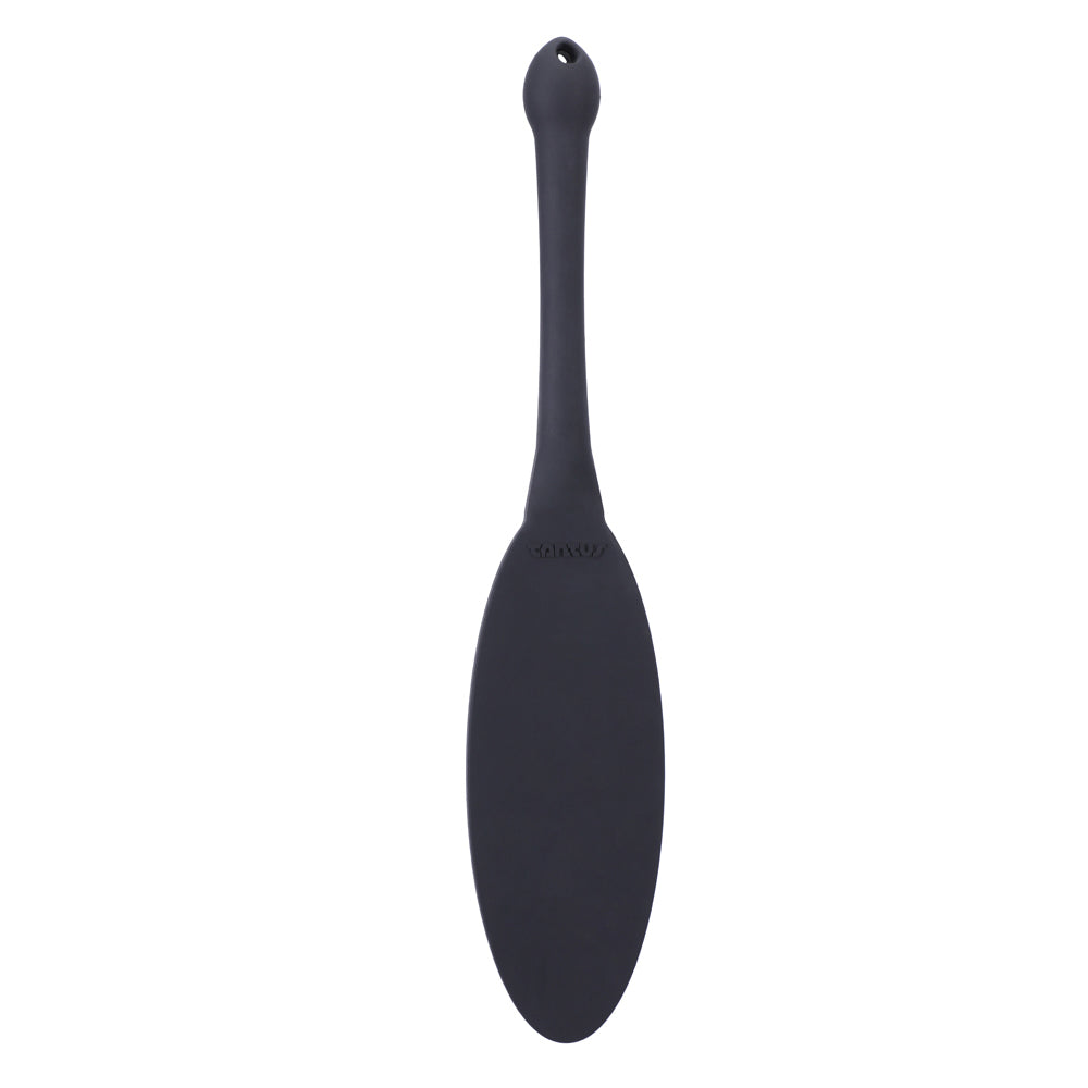 Tantus Gen Silicone Paddle in Onyx black with bag