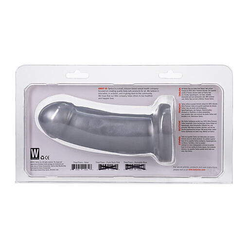 Tantus They/Them Super Soft Dildo Silver - Image 6
