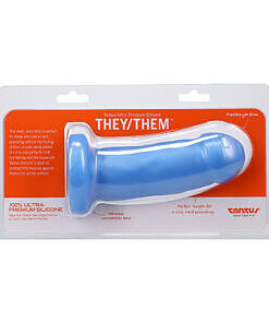 Tantus They/Them Super Soft Dildo in Azure - flexible