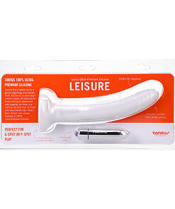 Tantus Leisure Vibrating Dildo Pearl with velvet silicone shaft and waterproof bullet on white background