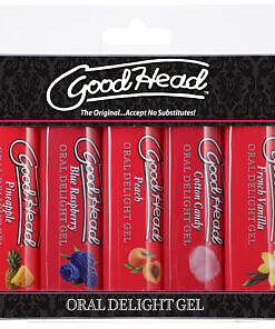 GoodHead Oral Delight Gel 5-Pack: five 1oz bottles of edible gel in fruity colors