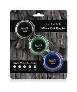 Je Joue Silicone Cock Ring 3-Piece Set in black