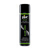 Pjur Aqua Aloe Vera water-based personal lubricant bottle with aloe leaf beside it on a clean surface.