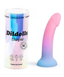 Love to Love Dildolls Utopia Medium silicone dildo with gradient design and suction cup base