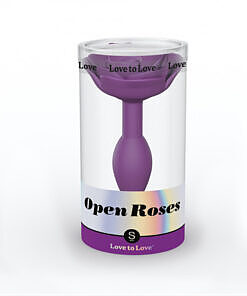 Love to Love Open Roses Silicone Anal Plug Purple Rain Small - rose base design