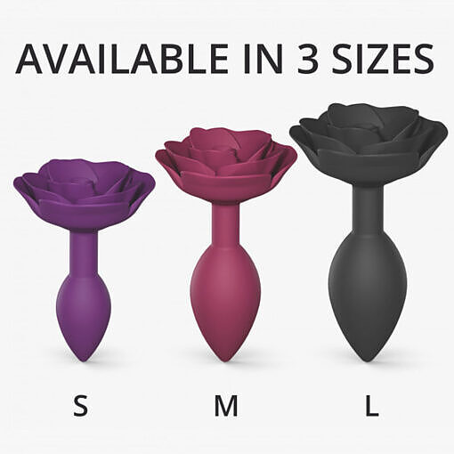 Love to Love Open Roses Silicone Anal Plug Purple Rain Small - Image 6