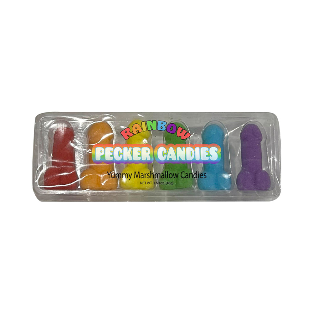Rainbow Penis Marshmallow Candies in clear bag