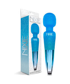 Nixie Rechargeable Wand Massager in blue ombre metallic