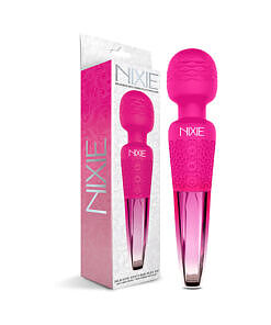 Nixie Rechargeable Wand Massager in pink ombre metallic